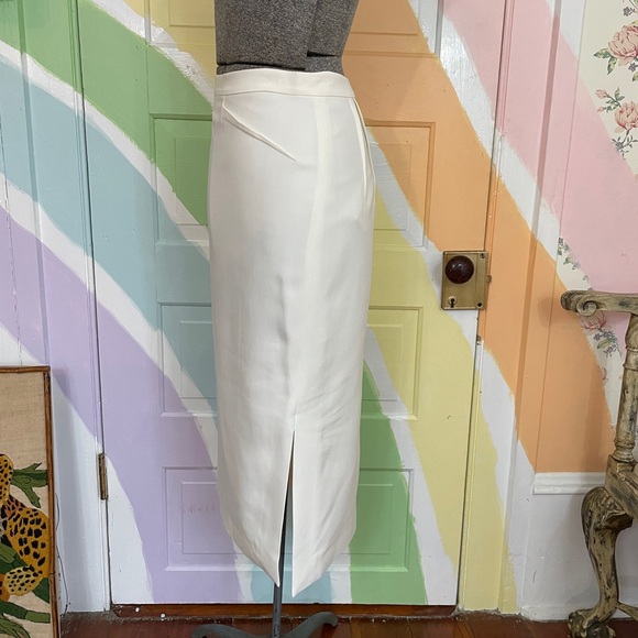 NWT Reiss Ivory Side Split Structured Classic Pencil Skirt Sz 2 🧡🎀 - Picture 8 of 16